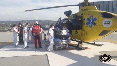 El herido a su llegada al HUCA