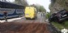 Bomberos en el accidente de trfico entre un turismo y un autobs en Llanes.