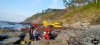 Bomberos y grupo de rescate en Terees, Ribadesella.