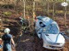 Bomberos de La Morgal en el accidente de trfico en Siero.