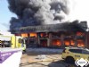 Nave de El Berrn calcinada por el incendio.