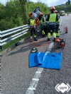 Bomberos del SEPA en el accidente de Langreo.