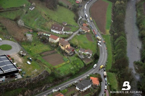 Vista aérea del lugar donde se registró el accidente. Foto: BA