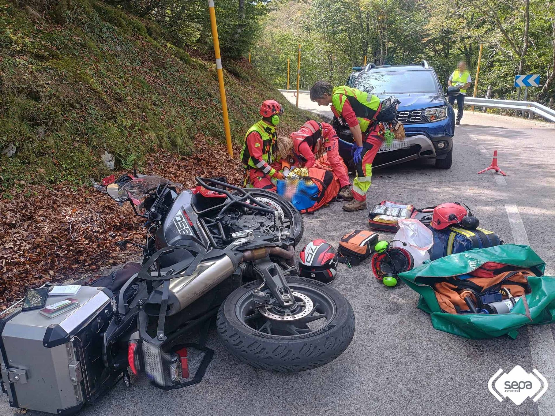 Lugar del accidente en Caso.
