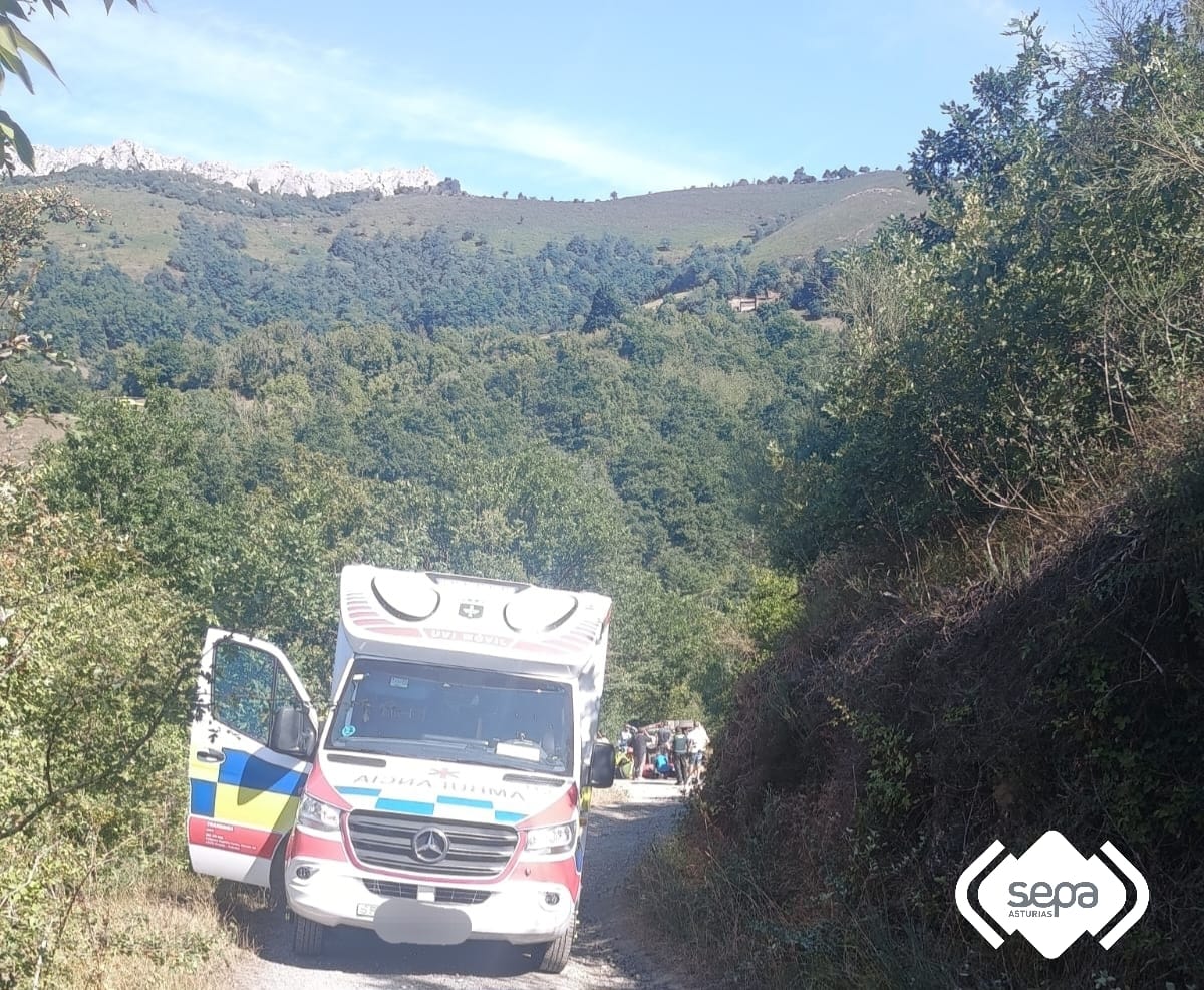 Lugar del accidente en Linares, Lena.
