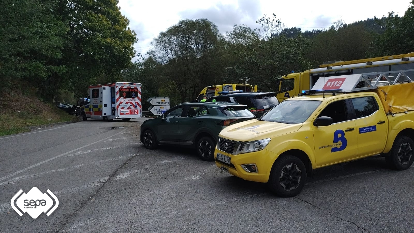 Bomberos del SEPA en el lugar del siniestro