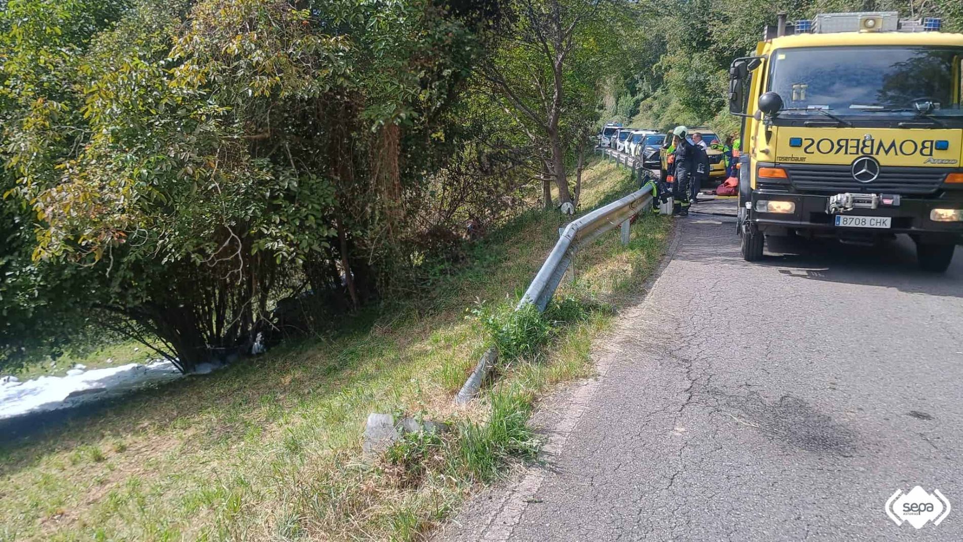 Lugar del accidente en Llanes.