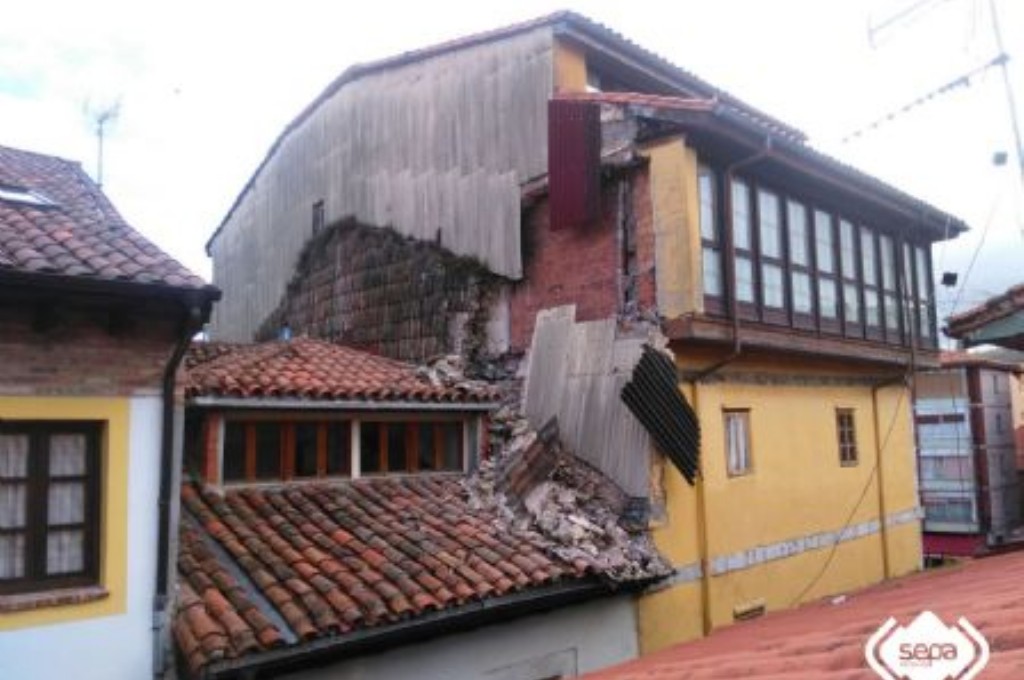 El edificio afectado