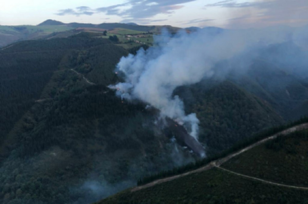 Incendio forestal en Tabladiello, Cangas del Narcea.